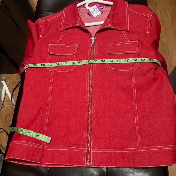 Mac & Jac Red Jean Jacket - Picture 2 of 7